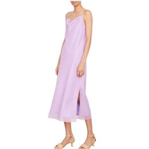 Vince Silk Cowl Neck Slip Dress Verbena Sugar Plum